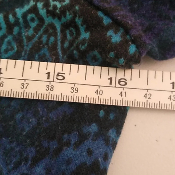 CATO PRINT, PEASANT, GATHERED, SHORT PUFF SLEEVE, STRETCH, TEE - Picture 3 of 8